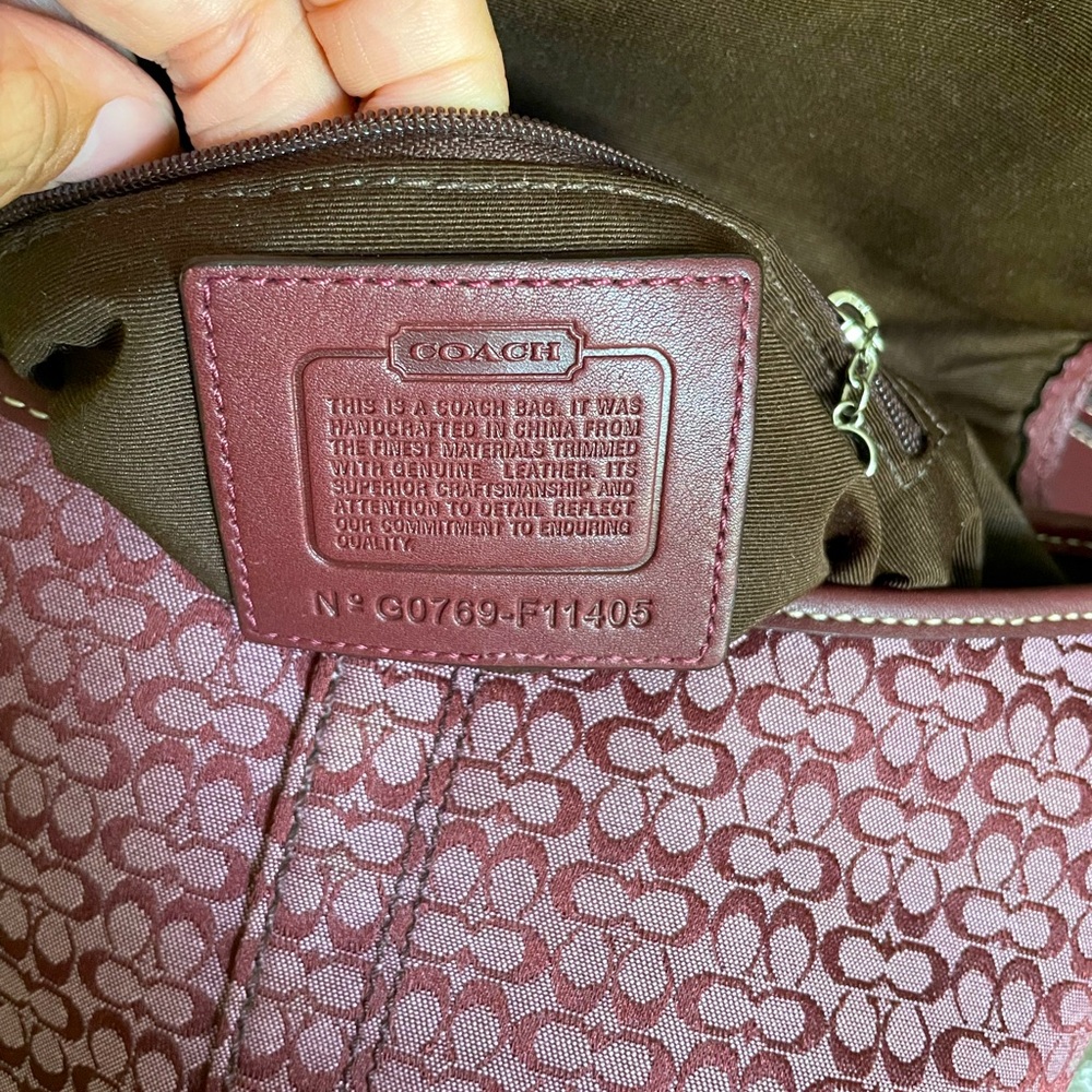 Coach Burgundy and Pink Shoulder Bag Matching Wallet Included. - Picture 7 of 12